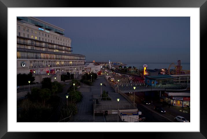 View looking east along the seafront at Southend on Sea. Framed Mounted Print by Peter Bolton