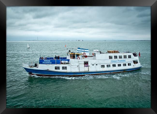 MV Princess Pocahontas Off Southend Pier Framed Print by Peter Bolton