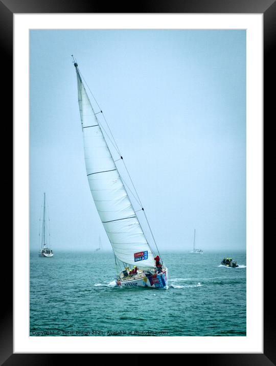 Clipper Round the World Race 2019-20 Unicef 'DaNang' off Southend on Sea, Essex, UK. Framed Mounted Print by Peter Bolton