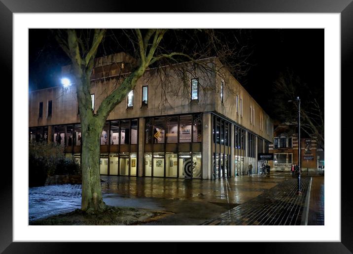 Beecroft Art Gallery at night, Southend on Sea, Essex, UK. Framed Mounted Print by Peter Bolton