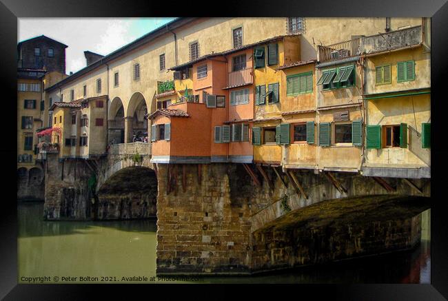 Ponte Vecchio, Florence, Italy Framed Print by Peter Bolton