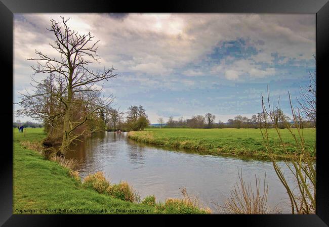River Stour, 'Constable country', Dedham, Essex, UK. Framed Print by Peter Bolton