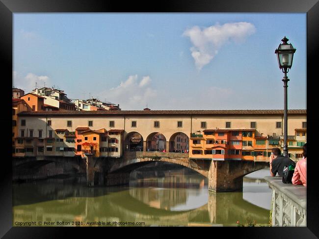 Ponte Vecchio, Florence, Italy. Framed Print by Peter Bolton