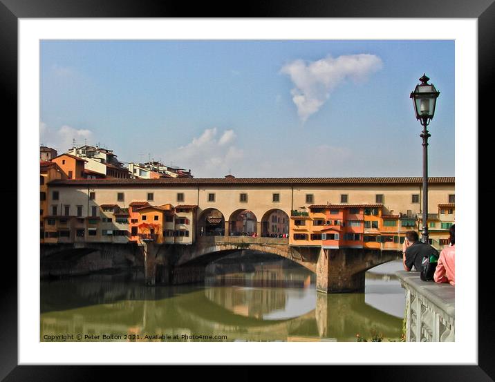 Ponte Vecchio, Florence, Italy. Framed Mounted Print by Peter Bolton