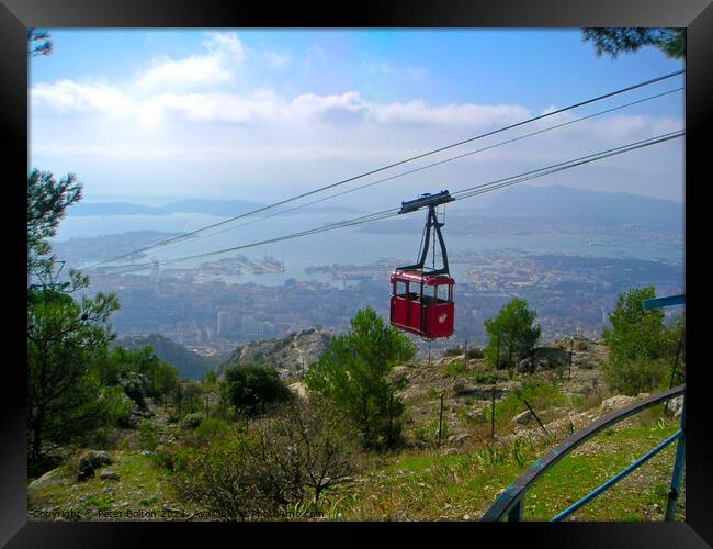 cable car above Nice, France. Framed Print by Peter Bolton
