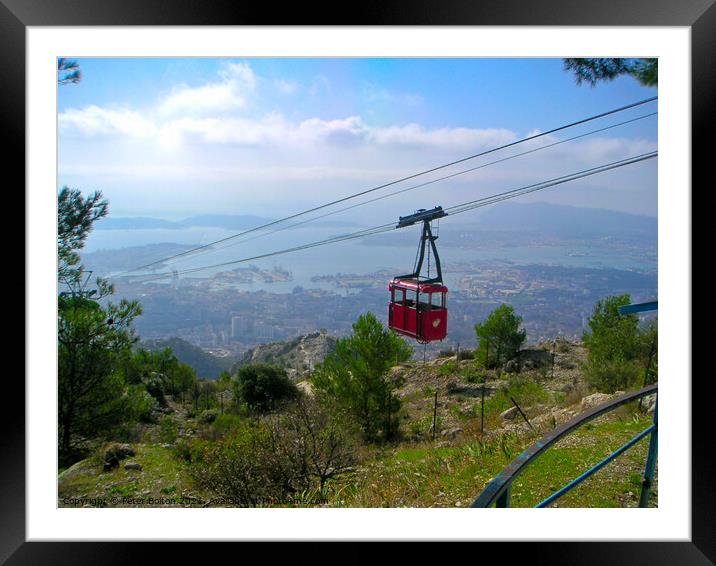 cable car above Nice, France. Framed Mounted Print by Peter Bolton