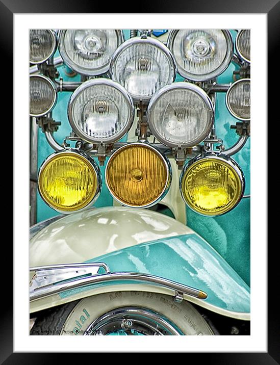 Classic 60's Lambretta customised scooter showing  Framed Mounted Print by Peter Bolton