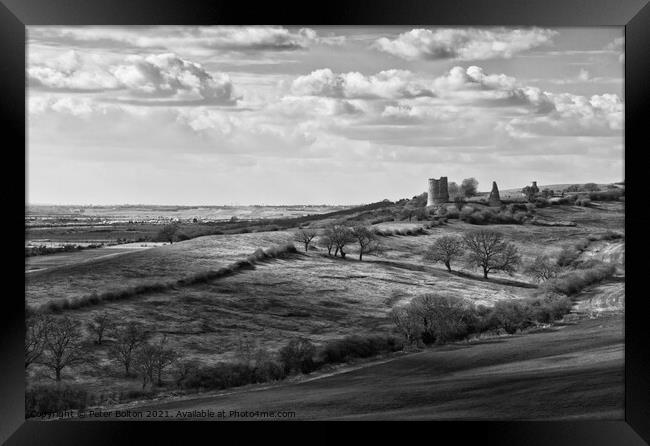 Landscape at Hadleigh in Essex including ruins of Hadleigh Castle Framed Print by Peter Bolton