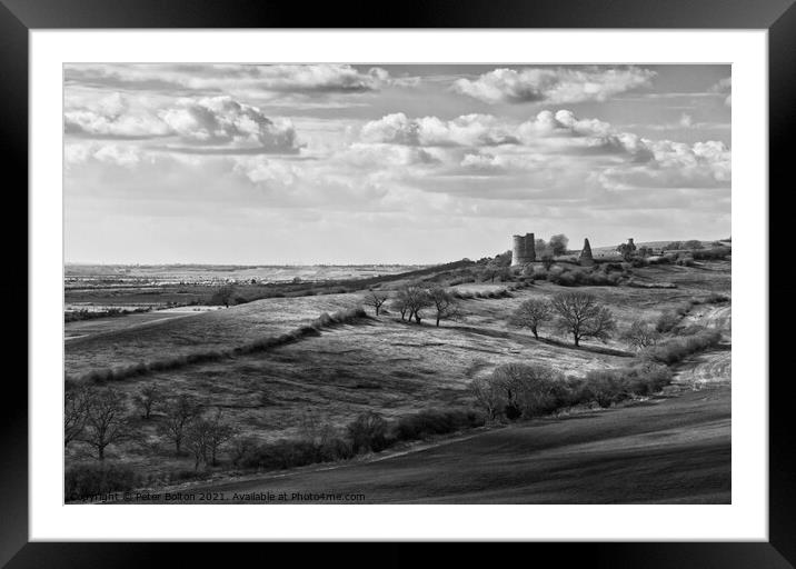 Landscape at Hadleigh in Essex including ruins of Hadleigh Castle Framed Mounted Print by Peter Bolton