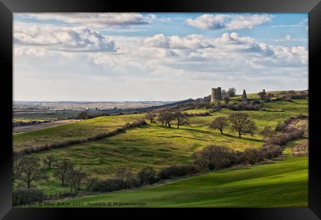 Landscape at Hadleigh in Essex including ruins of Hadleigh Castle Framed Print by Peter Bolton