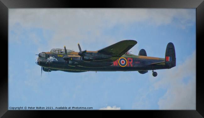Lancaster Bomber Battle of Britain Memorial Flight Framed Print by Peter Bolton