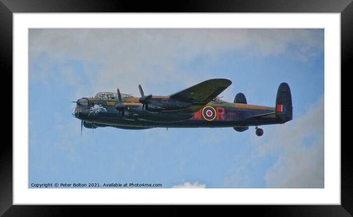 Lancaster Bomber Battle of Britain Memorial Flight Framed Mounted Print by Peter Bolton