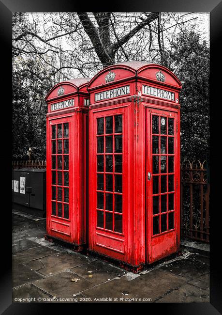 Red phone boxes Framed Print by Gareth Lovering