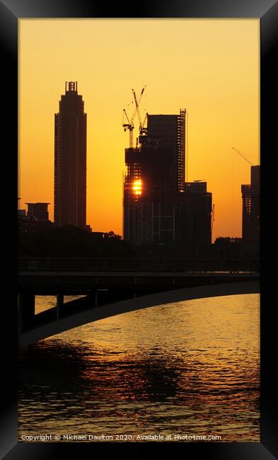 Sunrise in the City Framed Print by Michael Daulton