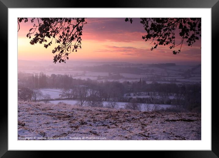 Sunrise from Newnham Hill Framed Mounted Print by Angela Redrupp