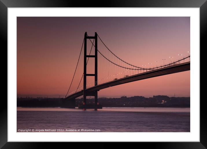 The Humber bridge at dawn  Framed Mounted Print by Angela Redrupp