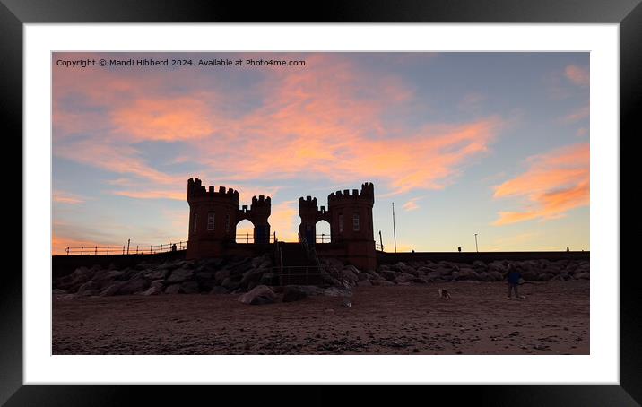 Pier Towers at Sunset Framed Mounted Print by Mandi Hibberd