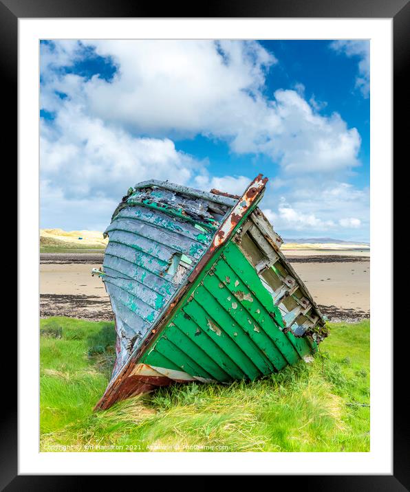 The old boat. Framed Mounted Print by jim Hamilton