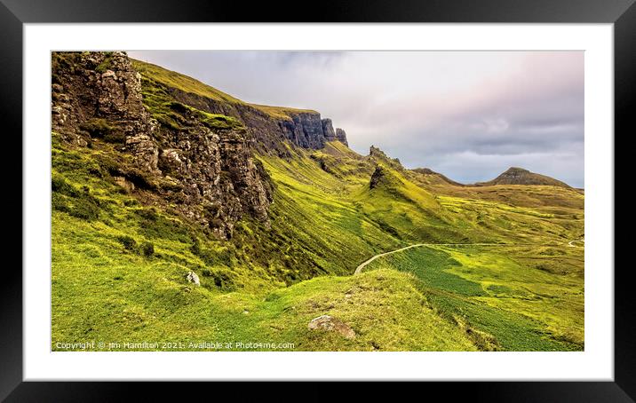 The Quiraing Isle of Skye. Framed Mounted Print by jim Hamilton