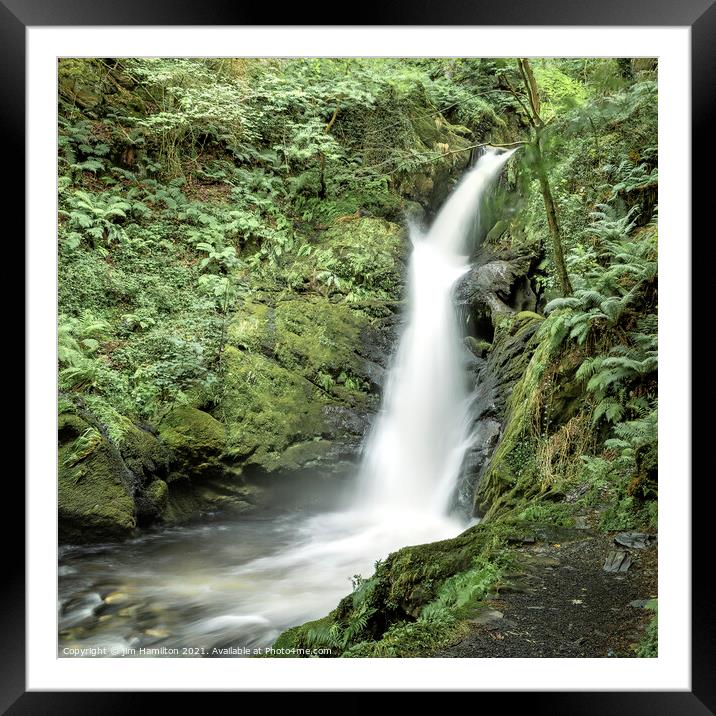 Dolgoch waterfall Snowdonia. Framed Mounted Print by jim Hamilton
