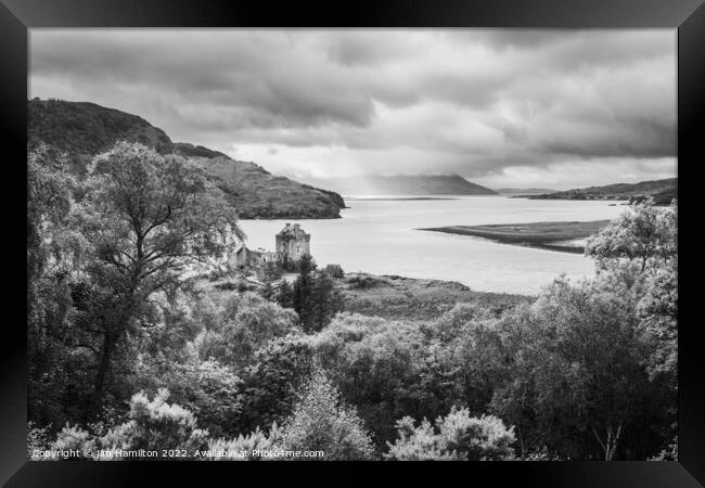 Eilean Donan castle and Loch Alsh Framed Print by jim Hamilton