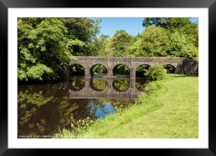 Tranquil Bridge Crossing Sixmilewater River Framed Mounted Print by jim Hamilton