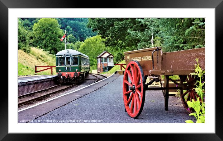 The train now departing Framed Mounted Print by jim Hamilton