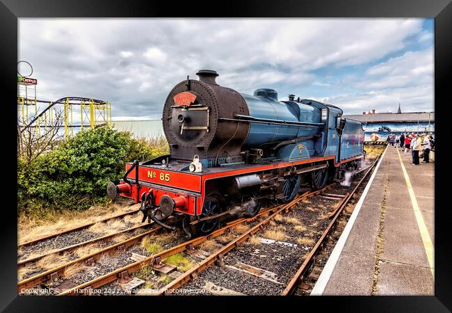 Steam locomotive No85 Merlin at Portrush, Northern Ireland Framed Print by jim Hamilton