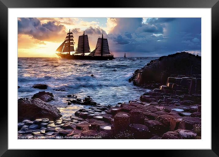 Giants Causeway, Northern Ireland Framed Mounted Print by jim Hamilton