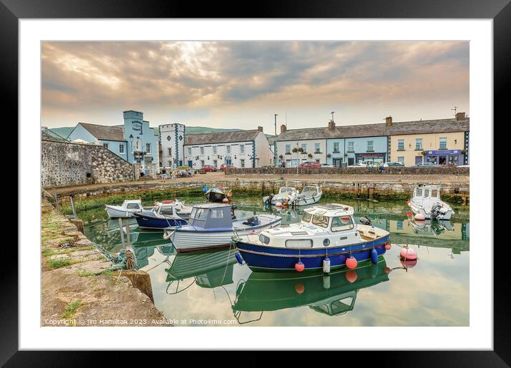 Serene harbor in Northern Ireland Framed Mounted Print by jim Hamilton