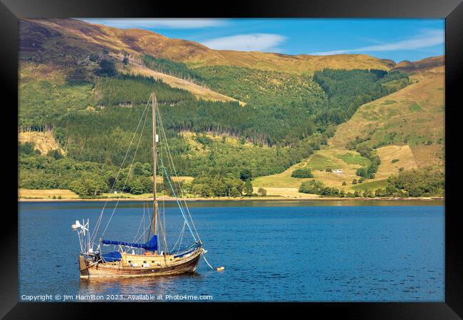 Serene Scottish highland view Framed Print by jim Hamilton