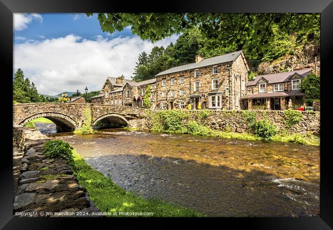 Beddgellert a pretty village in Snowdonia Wales Framed Print by jim Hamilton