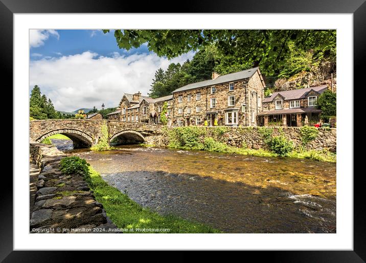 Beddgellert a pretty village in Snowdonia Wales Framed Mounted Print by jim Hamilton