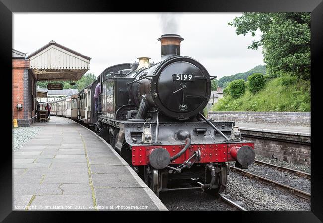 Steam locomotive 5199 at Llangollen station Wales Framed Print by jim Hamilton