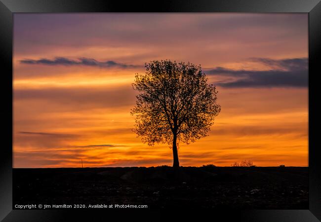 Tranquil Sunrise Silhouette Framed Print by jim Hamilton