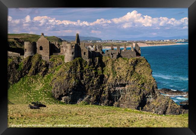 The Majestic Ruins of Dunluce Castle Framed Print by jim Hamilton