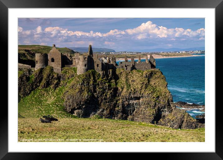 The Majestic Ruins of Dunluce Castle Framed Mounted Print by jim Hamilton
