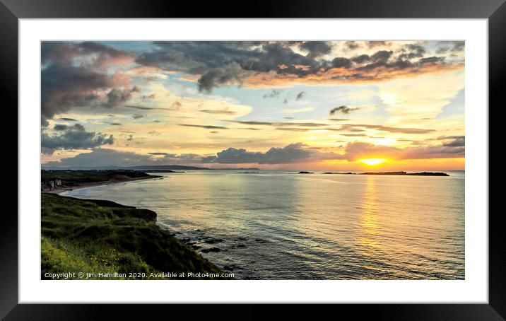 Coastaal Sunset Framed Mounted Print by jim Hamilton
