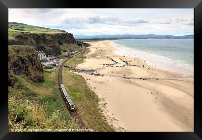Downhill beach, Northern Ireland Framed Print by jim Hamilton