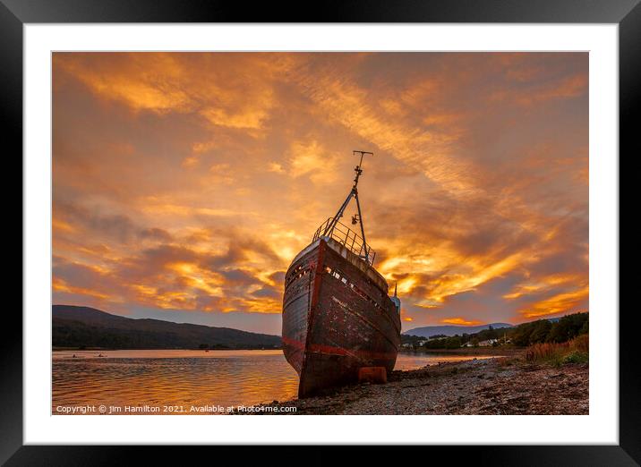 The Haunting Beauty of Corpach Shipwreck Framed Mounted Print by jim Hamilton