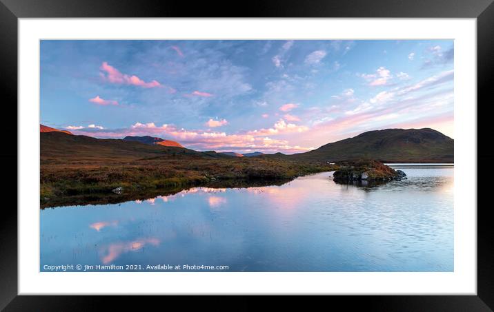 Sunset at Loch Nah Achlaise,Scottish highlands, Framed Mounted Print by jim Hamilton