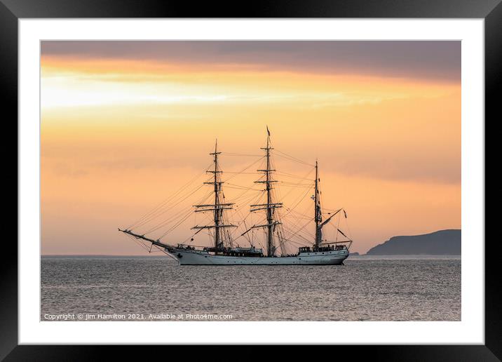 Tallship Europa Framed Mounted Print by jim Hamilton