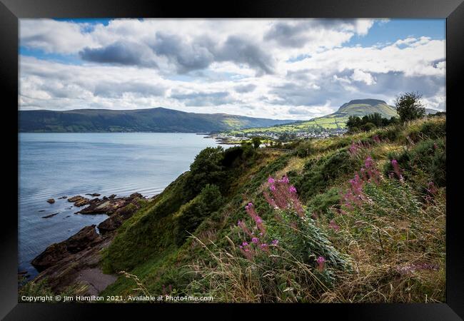 Causeway coast, Northern Ireland Framed Print by jim Hamilton