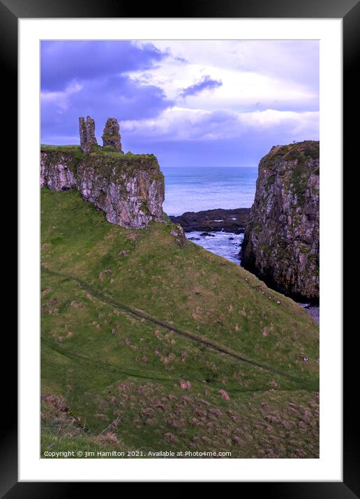 Dunseverick Castle Northern Ireland Framed Mounted Print by jim Hamilton