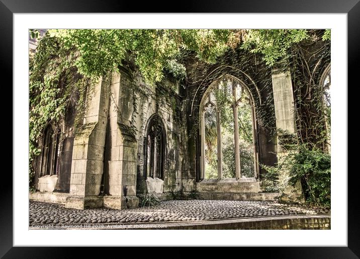 St Dunstan in the East Ruined Church Framed Mounted Print by Raymond Hill