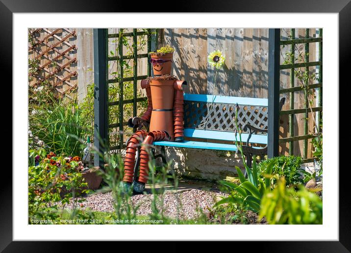 Bill's garden bench Framed Mounted Print by Robert Thrift