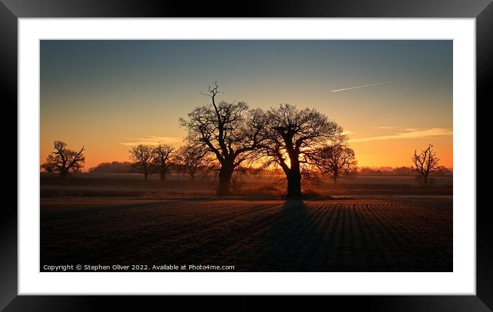Hertfordshire Sunrise Framed Mounted Print by Stephen Oliver