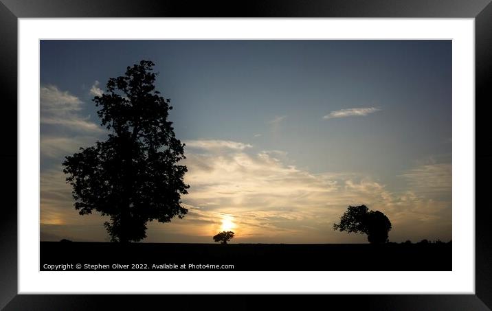 Hertfordshire Sunset Framed Mounted Print by Stephen Oliver