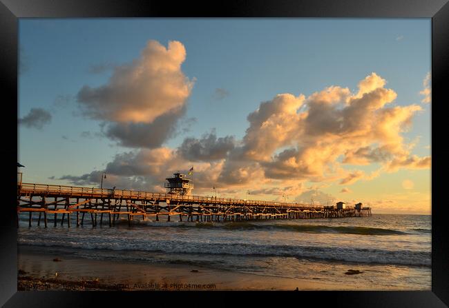 San Clemente Pier Framed Print by Timothy OLeary