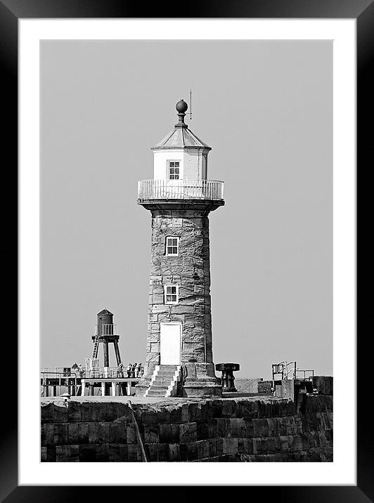 Whitby Lighthouse Framed Mounted Print by Nige Morton